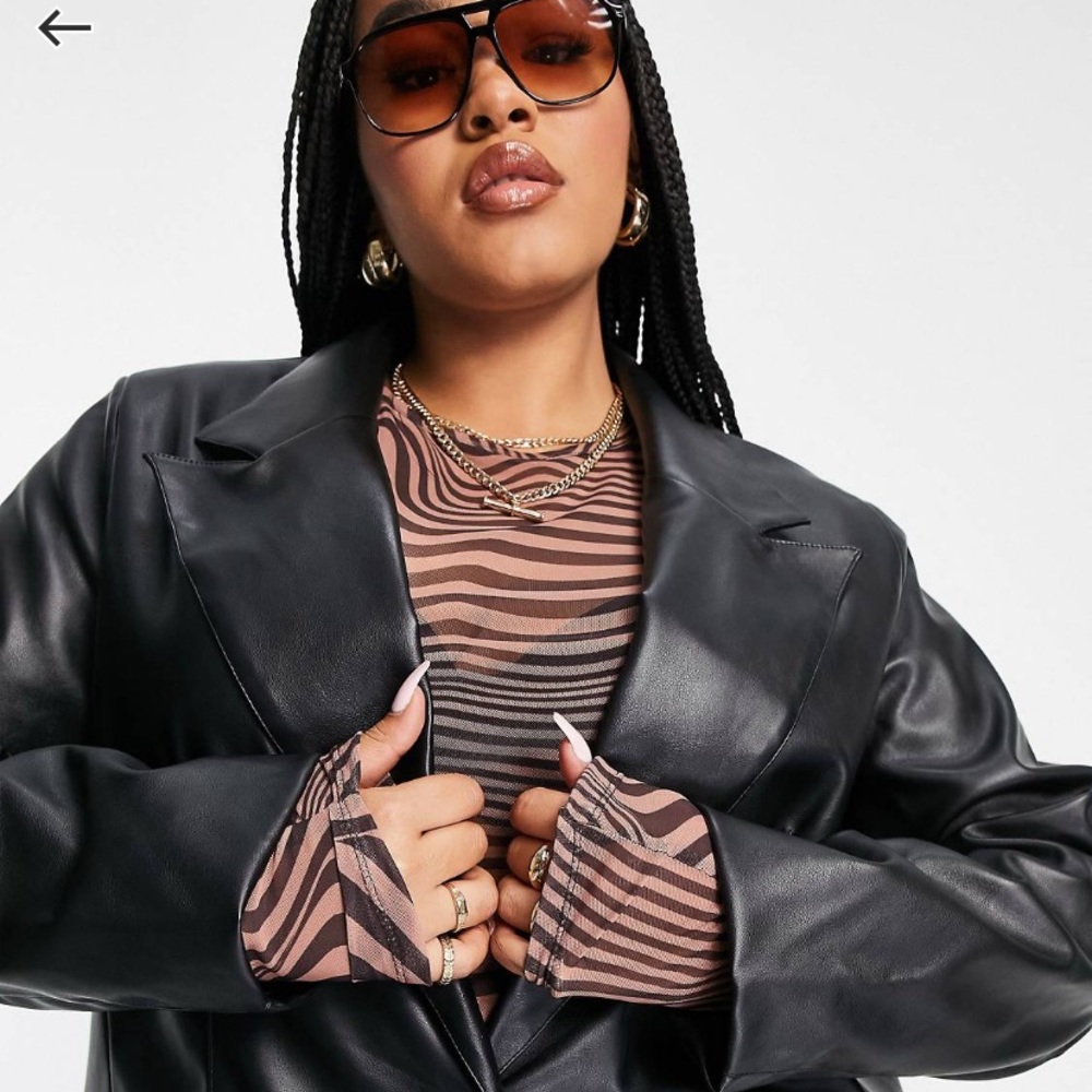 Plus size leather blazer. Never worn, with tags!